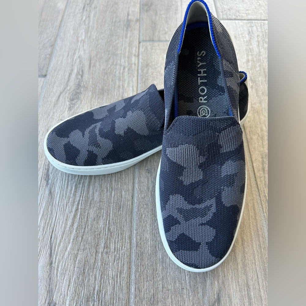 Rothy's Womens The Original Slip On In Grey/Black Camo Size 9